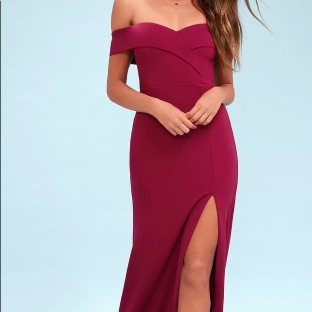 Lulus Off the Shoulder Magenta Maxi Dress
